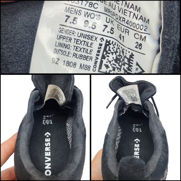 Converse Gore-Tex One Star Ox Mens 7.5 Womens 9.5 Black White Waterproof Low Top - Picture 11 of 12